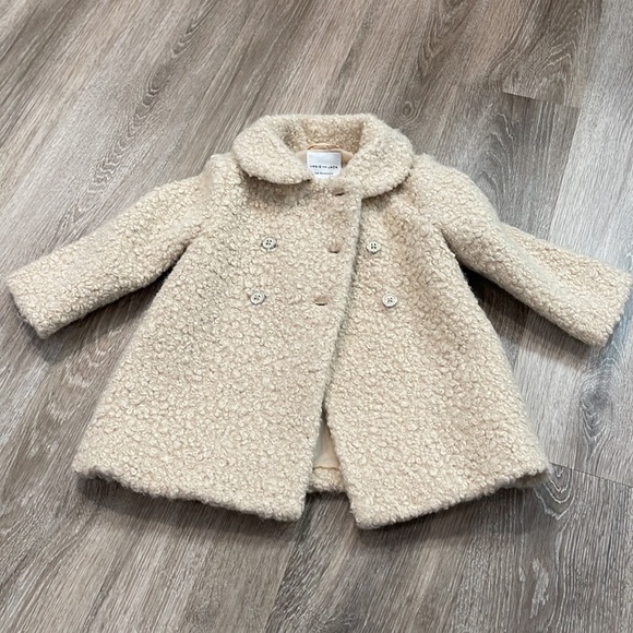 Janie and Jack coffee cake sherpa coat sz 12-18 months girls - Picture 6 of 8